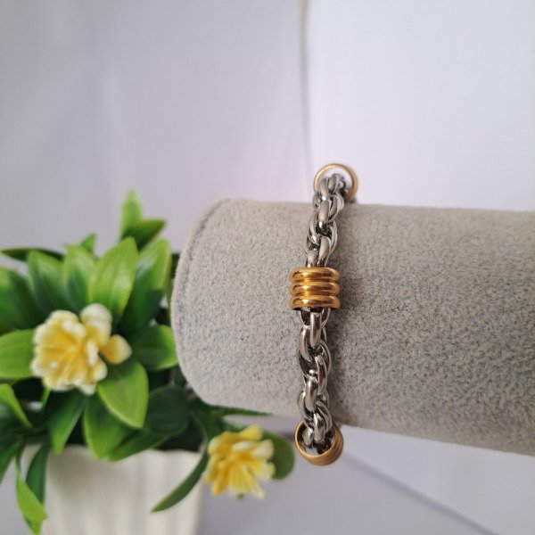 Producto - Pulsera Turbillón Double Dorado   Código: 000540 - 0