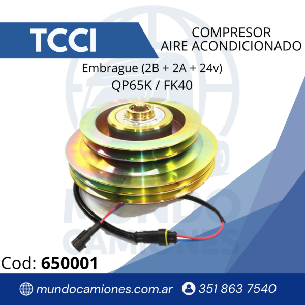 Producto - Embrague Compresor QP65K-FK40 2B+2A+24V