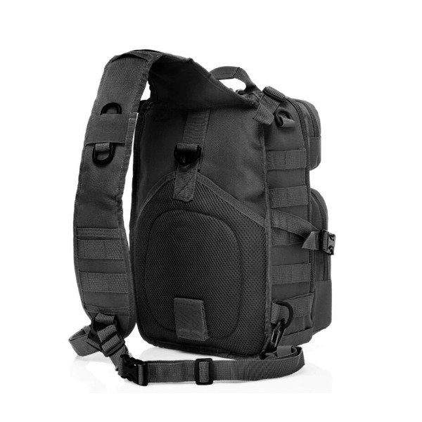 Producto - Morral Bolso Tactico Militar Pechera Negro Tela Antidesgarro 15 Litros - 8
