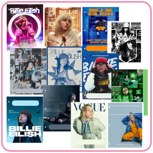 Producto - Kit imprimible separadores de Materia Billie Eilish