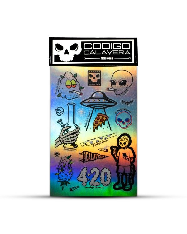 Producto - Plancha de Stickers 420 Holografica lisa