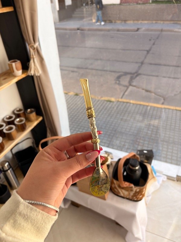 Producto - Bombillon alpaca y bronce  semi curvo - 0
