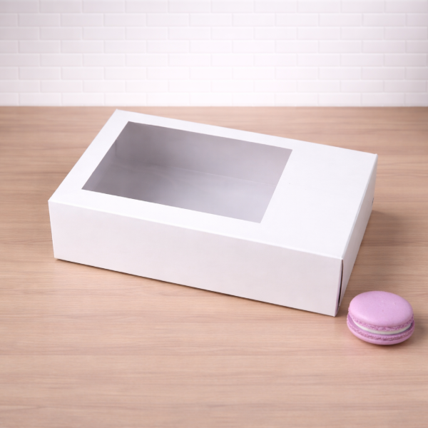 Producto - Caja para 12 macarons con visor de acetato 20x10x6 - 0