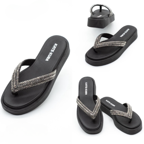 Producto - Ojotas Plataforma Mujer CHIC con Tiras de Strass