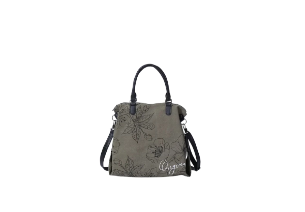 Producto - Bolso Lona estampado Flores verde