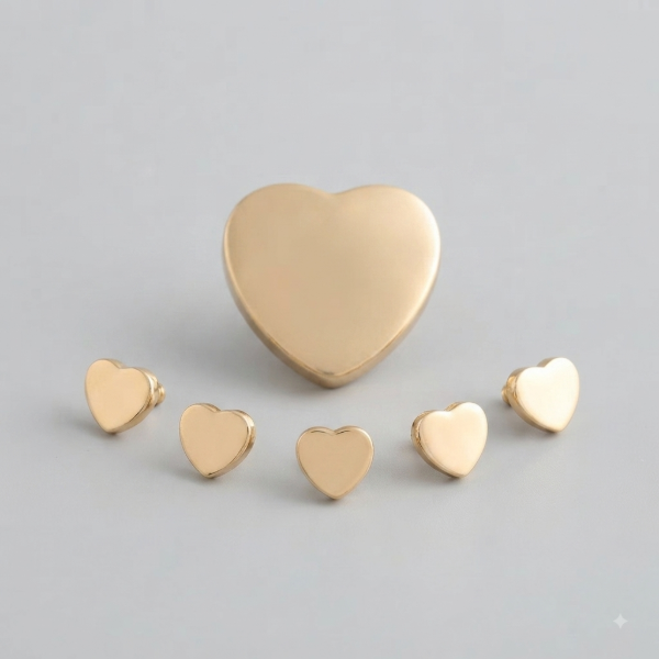 Producto - Cierres corazón oro tipo remache