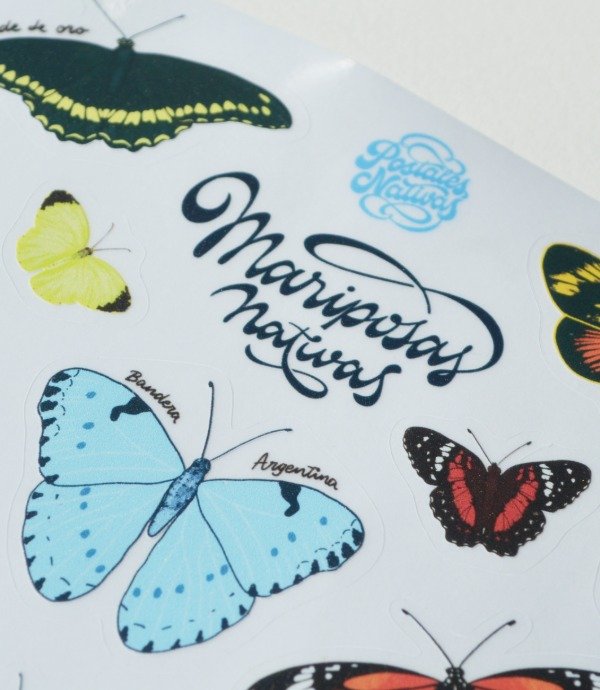 Producto - Plancha de stickers - Mariposas nativas - 1