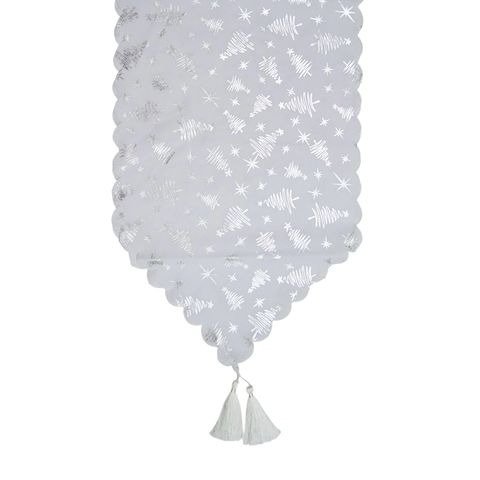 Producto - CAMINO DE MESA BLANCO CON PLATEADO 35X180CM