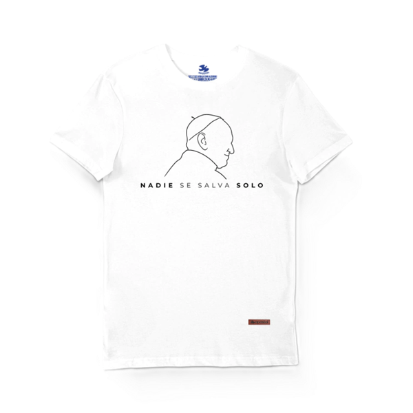 Producto - Remera Papa Francisco Nadie Se Salva Solo Blanca