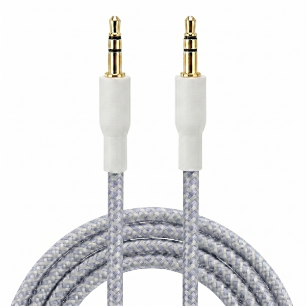 Producto - Cable auxiliar de audio - Revestido en tela gris - 3.5 mm - Only