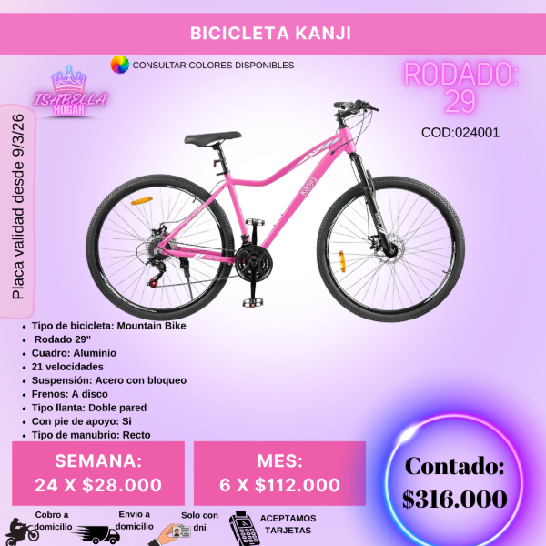 Producto - BICICLETA KANJI RODADO 29 COS:024001