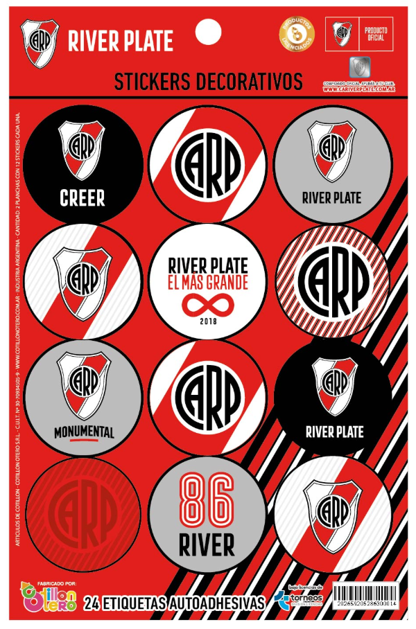 Producto - Sticker river plate x 24 un