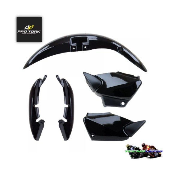 Producto - KIT PLASTICOS HONDA 125 FAN/TITAN 2000 5PCS -NEGRO [PROTORK] -48941