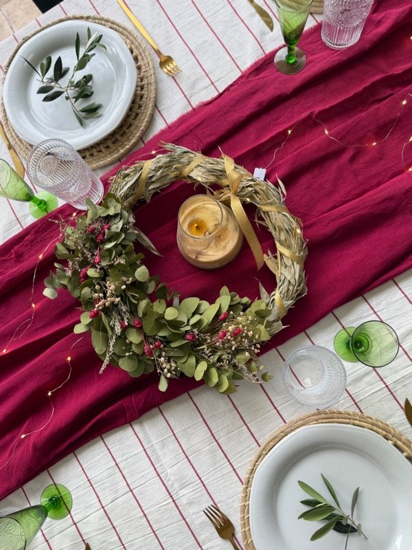 Producto - Corona flores secas Oro