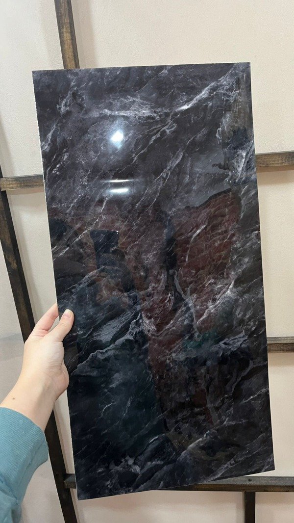 Producto - Placa Simil Marmol Autoadhesiva Negro 30x60cm