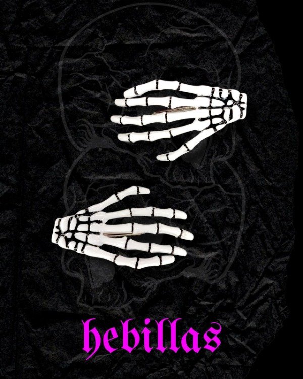 Producto - Par de Hebillas Manos Esqueleto