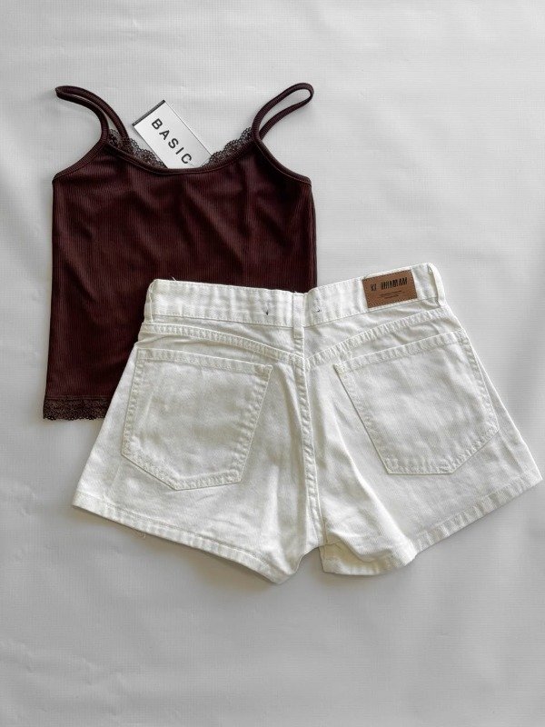 Producto - Short pollera Juliana tiro medio crema - 1