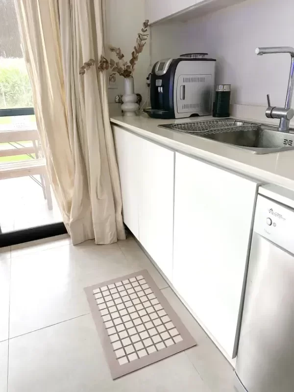 Producto - Alfombra de cocina Cuadrille Beige - 40x60cm
