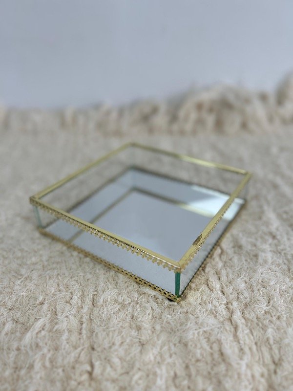 Producto - Bandeja metal espejada cuadrada Aldebaran 15x15x4 cm