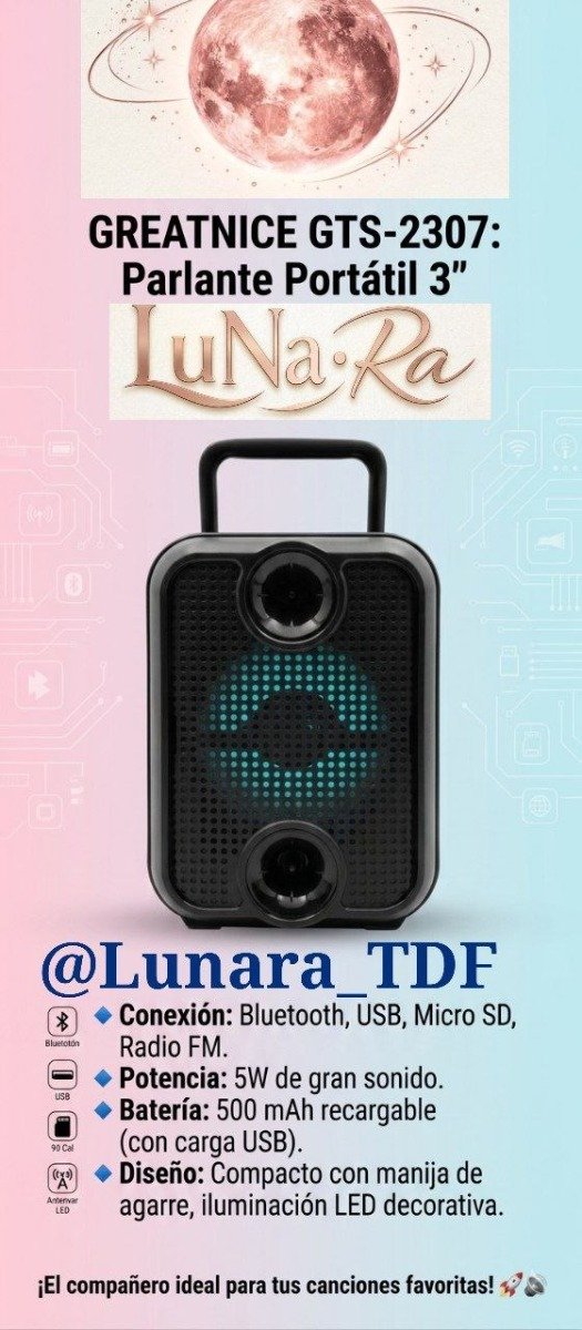 Producto - Parlante Greatnice 3" - NEGRO PARL-GREATNICE-GTS-2307-N - 0