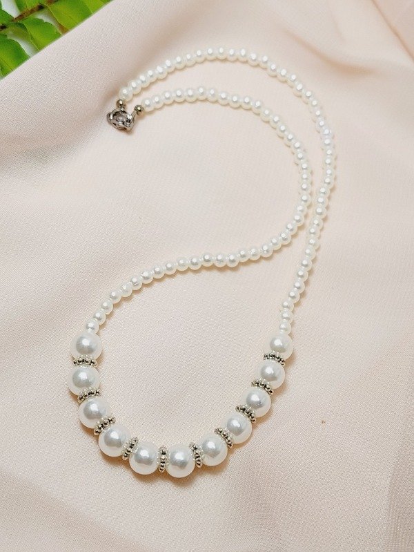 Producto - COLLAR  - Menta (perlas blancas)