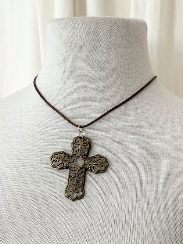 Producto - Collar Cruz Bronce NUEVO