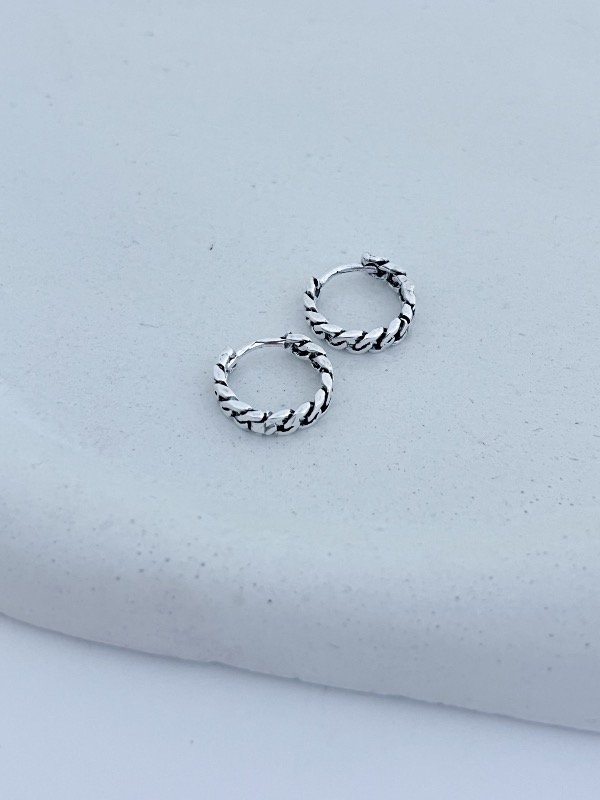 Producto - Aros cadena oscura 1cm