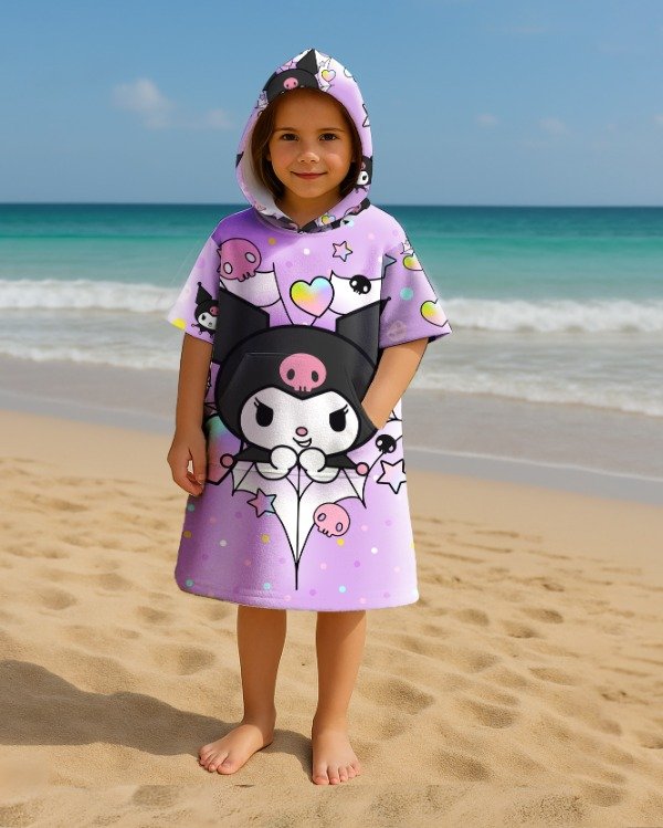 Producto - MAXIPONCHO TOALLA Kuromi L