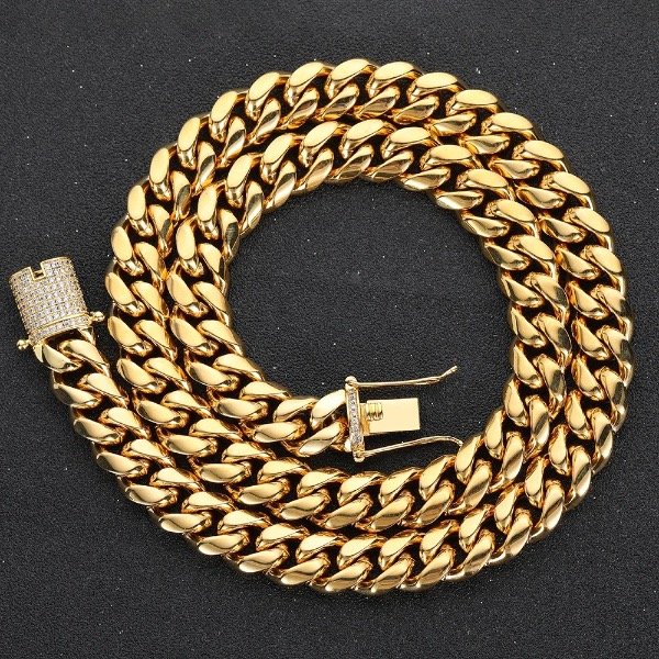 Producto - COLLAR CUBANO LISO ORO