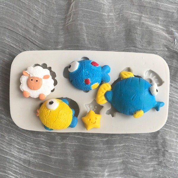 Producto - Molde de silicona peces y oveja