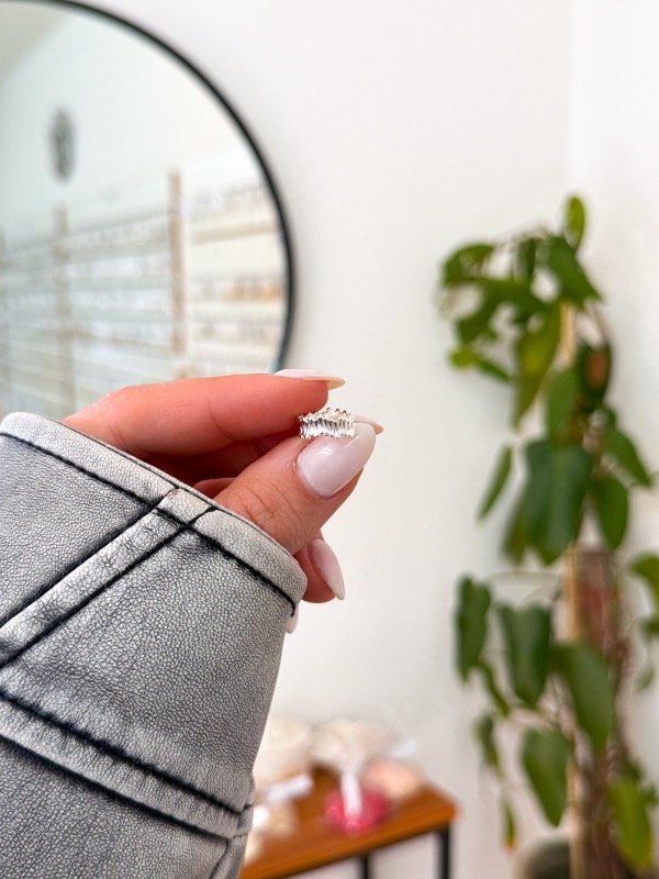 Producto - Ear cuff acero blanco irregular - 0
