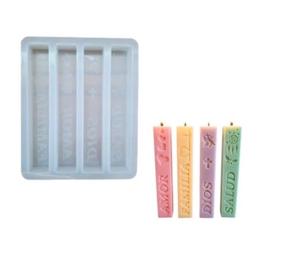 Producto - MOLDE SILICONA x4 VELAS INTENCIONADAS - 0