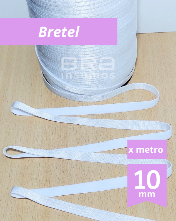 Producto - Bretel Rasado 10 mm - Blanco (x Metro)