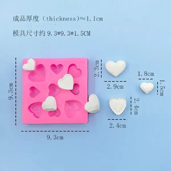 Producto - Molde silicona x9 corazones diferentes - 2