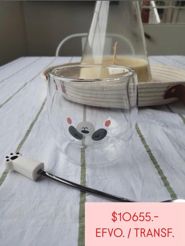 Producto - TAZA/VASO PANDA - DOBLE VIDRIO