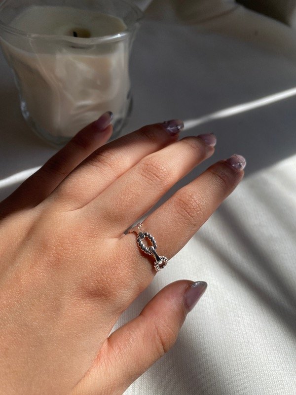 Producto - Anillo Regulable Maxi Eslabón Acero Blanco