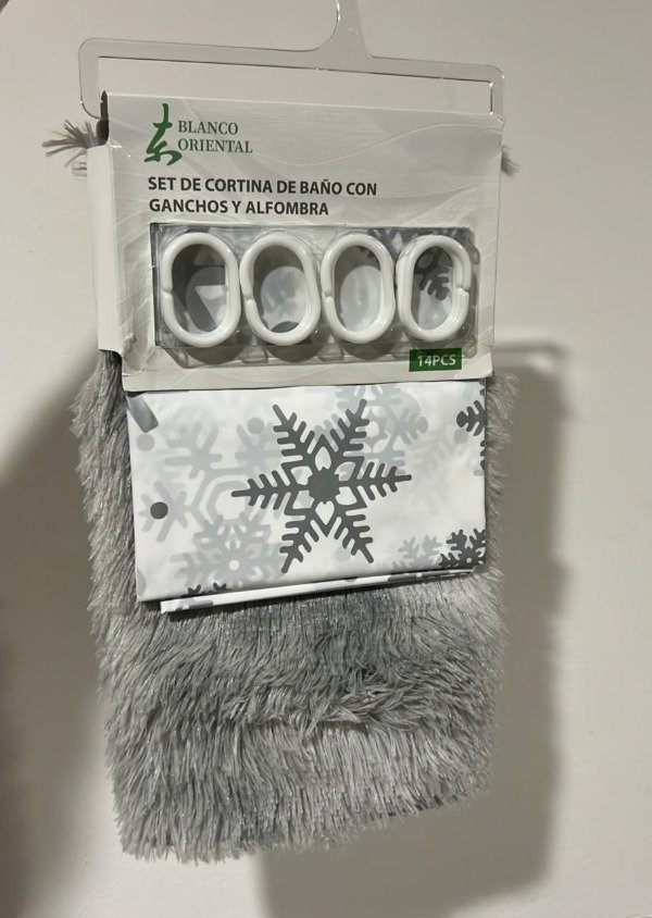 Producto - Set Oriental de Cortina de Baño , ganchos y alfombra - 2