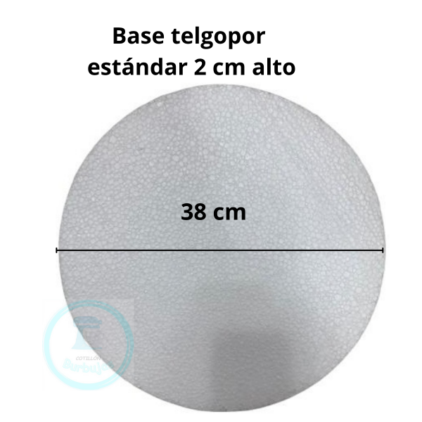 Producto - Base Telgopor Estándar 38 cm - altura 2 cm - x1