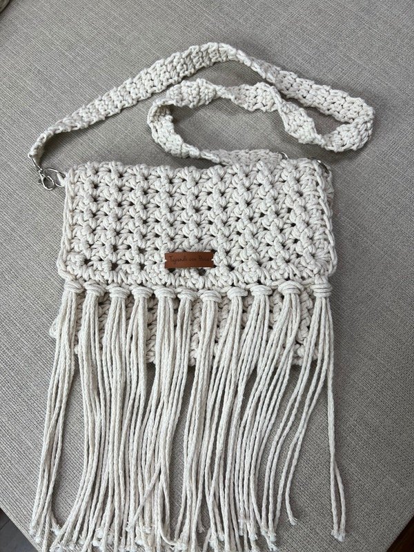 Producto - Bandolera en cordón de algodón con flecos
