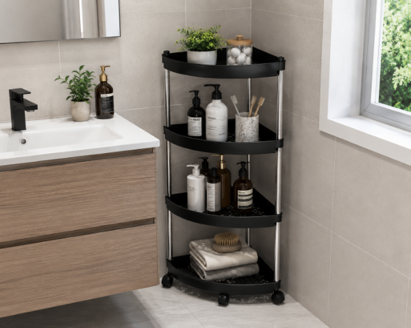 Producto - CARRITO ESQUINERO DE CAÑO Y PLASTICO BLANCO/NEGRO SURTIDO - 2