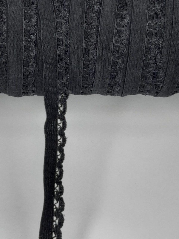 Producto - Elástico Bombachero Picot Negro.