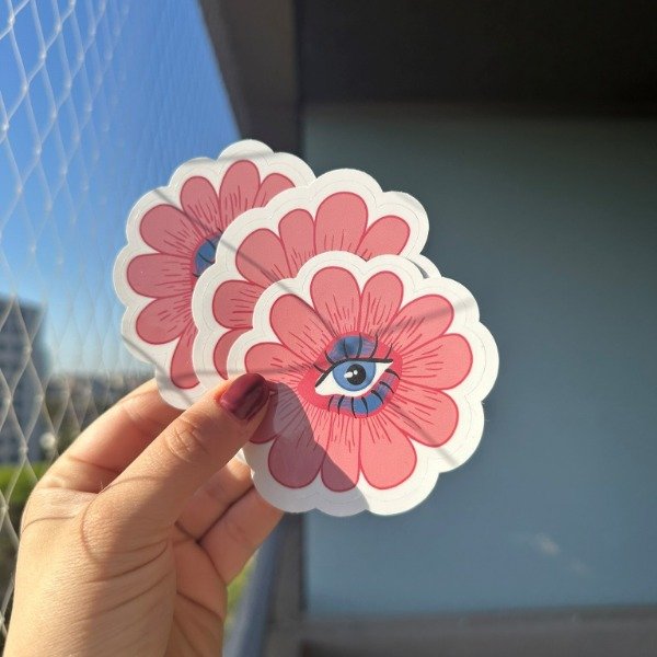 Producto - Flor Trippy Rosa - Base Blanca