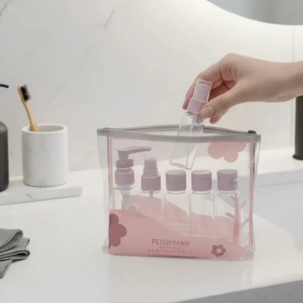 Producto - Neceser de Viaje con 5 Botellas Recargables