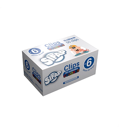 Producto - broches clips SIFAP forrados color  nro 6  x 50 - 0