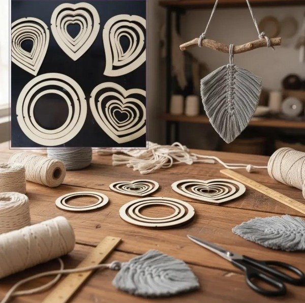 Producto - Set molde para hojas o plumas macrame