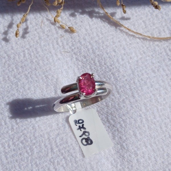 Producto - Anillo Plata 925 Turmalina Rosa ajustable - 4