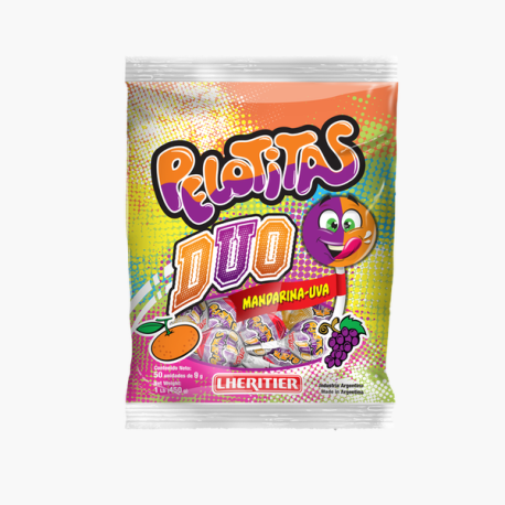Producto - Chupetin pelotita lheritier x 50 un mandarina uva