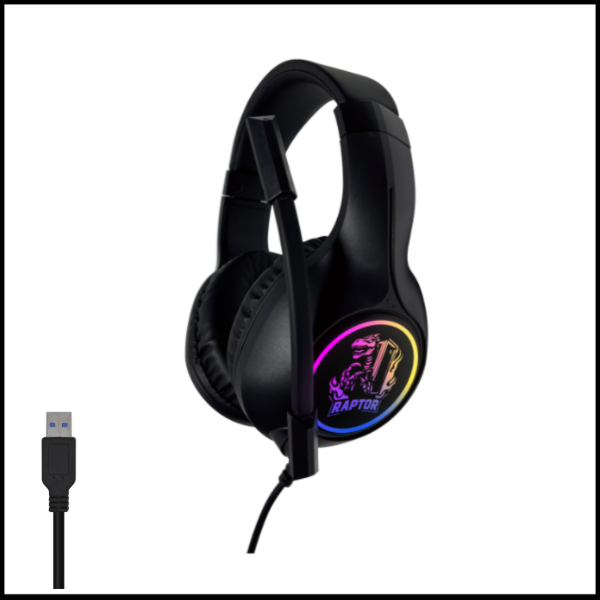 Producto - Auricular Gamer Raptor Shadow Core Rgb 7.1 Cancelacion Sonido Usb
