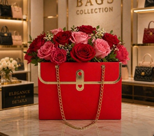 Producto - bolsa de regalo en forma de cartera rojo por unidad
