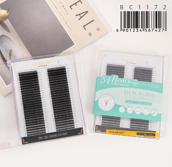Producto - EXTENSIONES DE PESTAÑAS TECNOLOGICAS 54ROWS 4D W NAGARAKU 0.07 D MIX